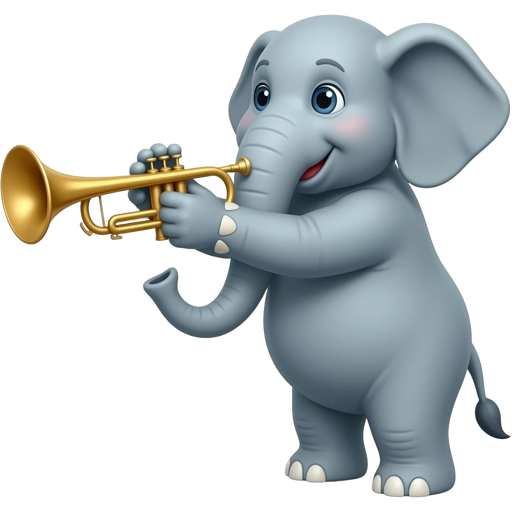 Cartoon elephant trumpet emoji