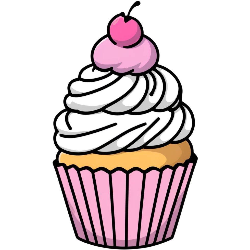 cupcake with pink icing emoji