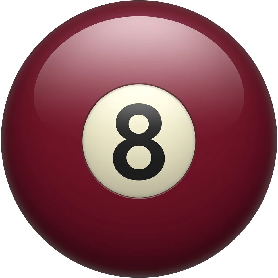 Μια πολυ σκουρο κοκκινο μπαλα 8 emoji