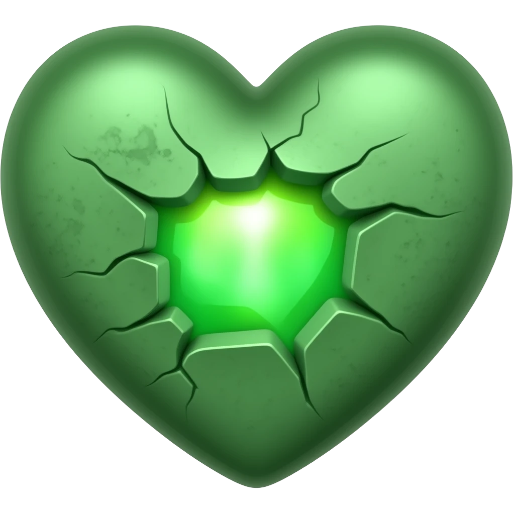 Green heart crack emoji