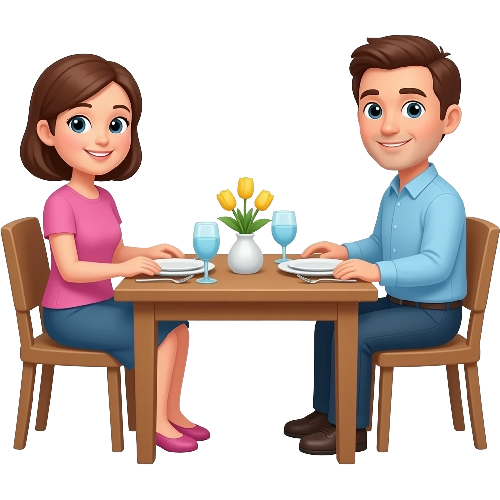 Mom and dad setting the table emoji