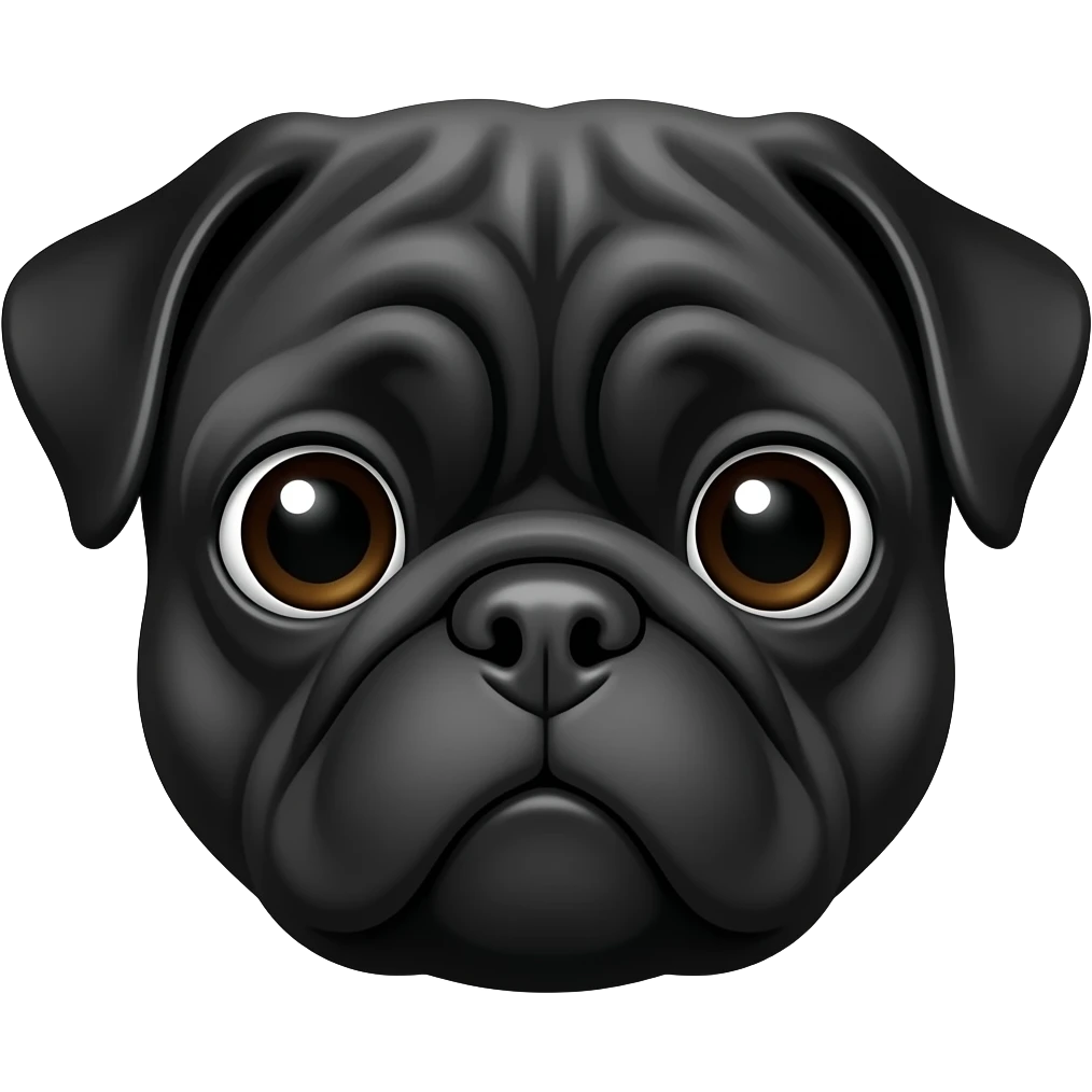 skinny black pug face emoji