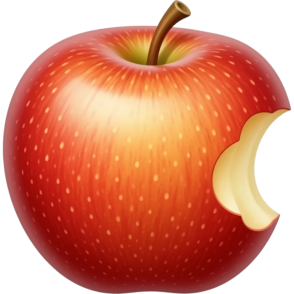 apple with little bite emoji