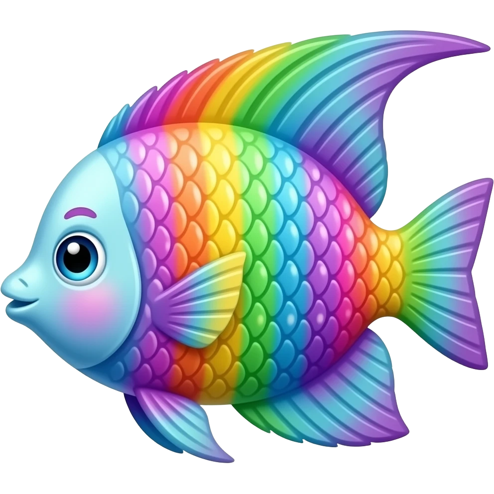 Lisa frank sparkly rainbow angelfish with pearls emoji