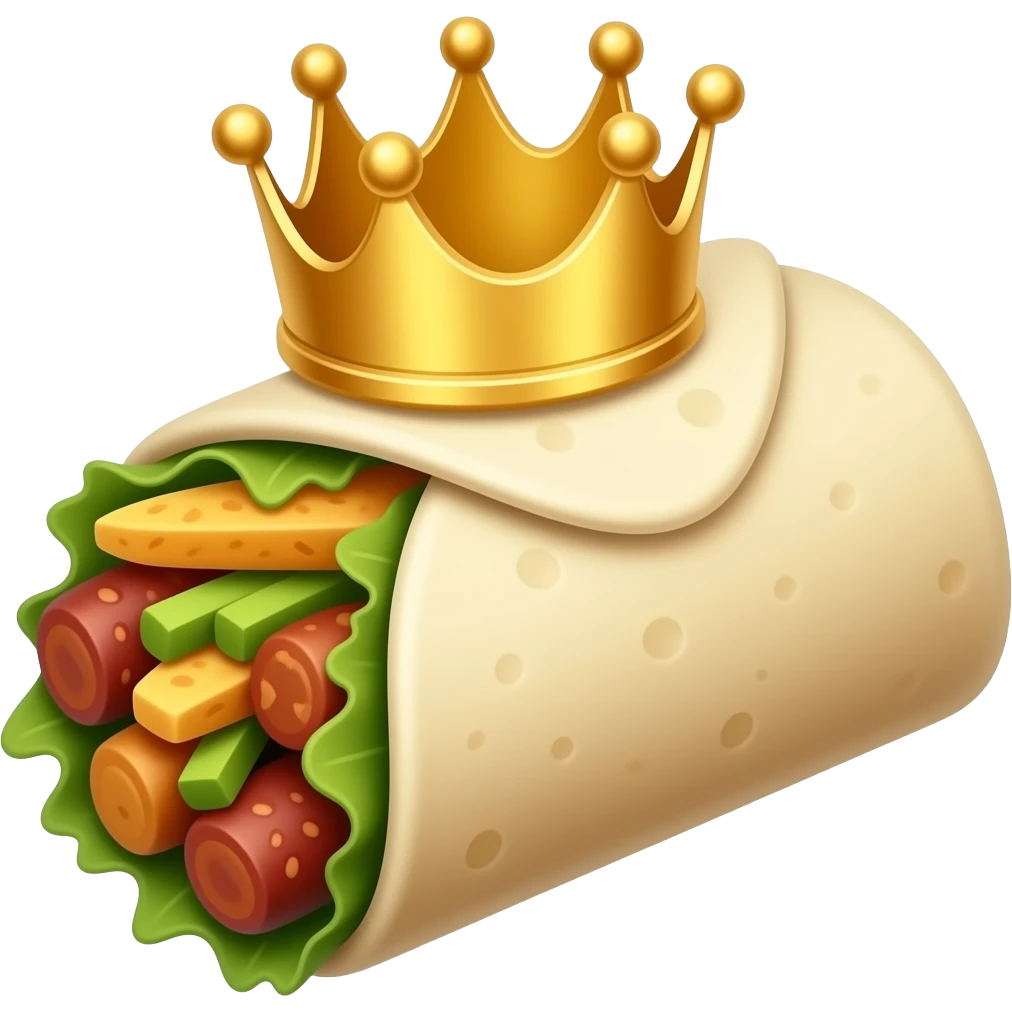 Tierno burrito con corona emoji