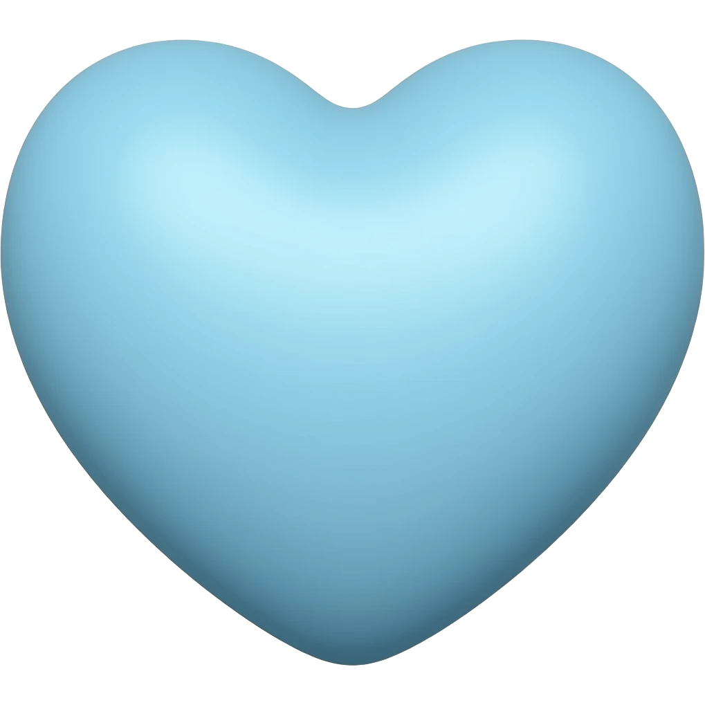 Pastel Blue Heart 3D emoji
