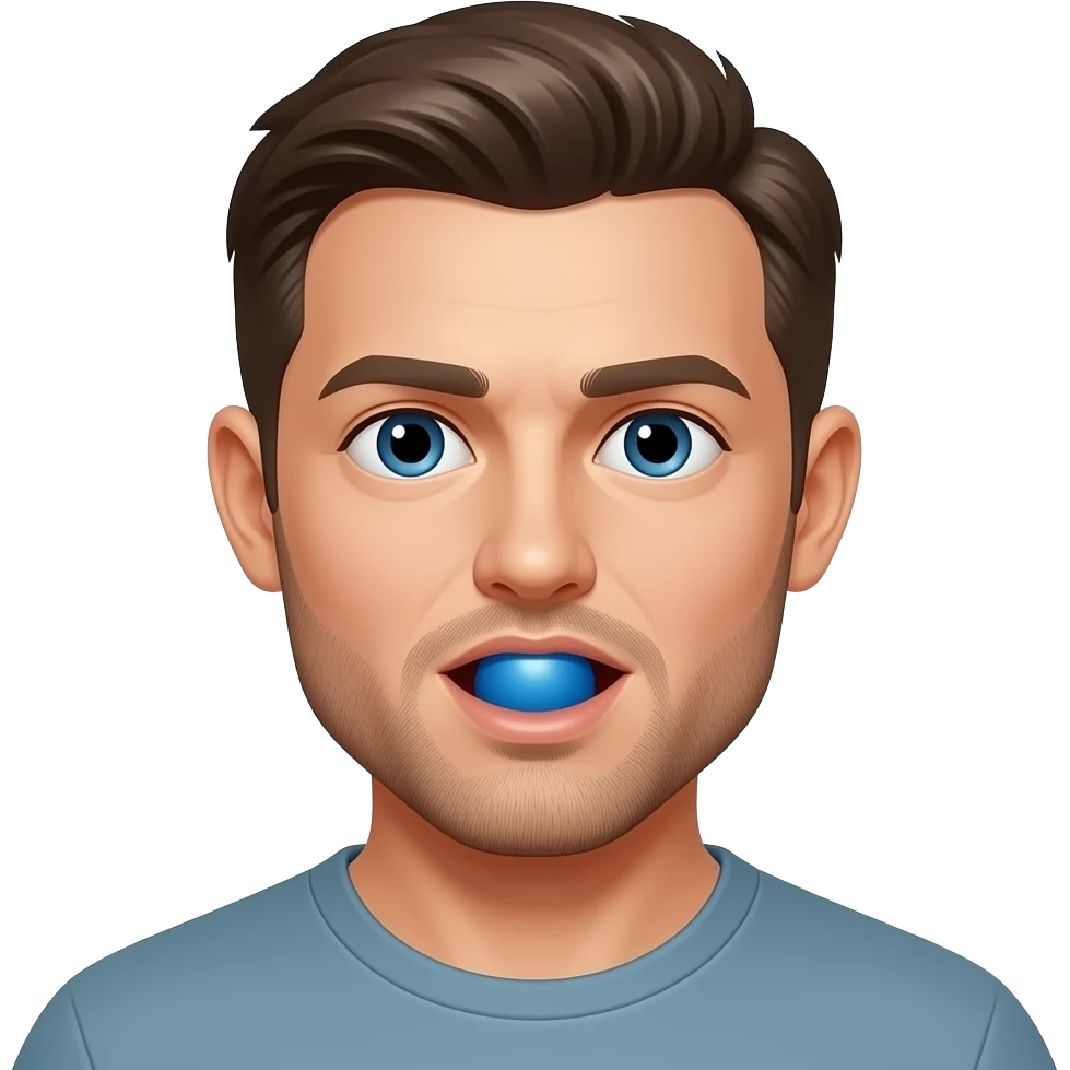 Man sucking balls emoji