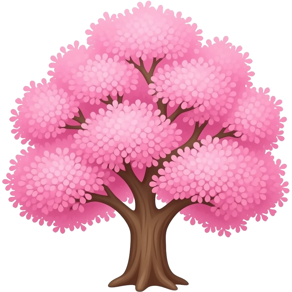Pink colour flower tree emoji