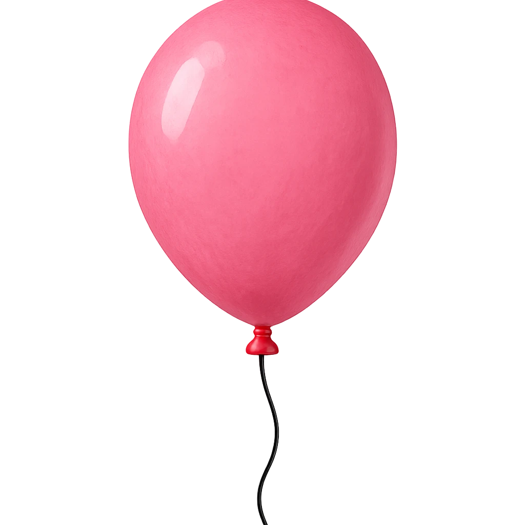 pink balloon, digital illustration emoji