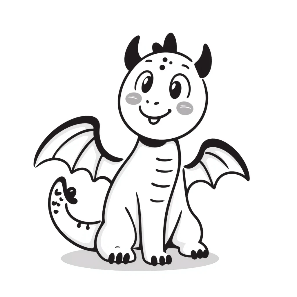 A hand-drawn whimsical dragon with cute face and wings emoji