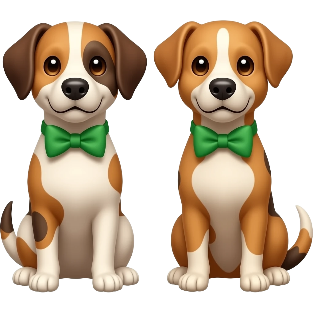 Dogs with Green Bowties emoji