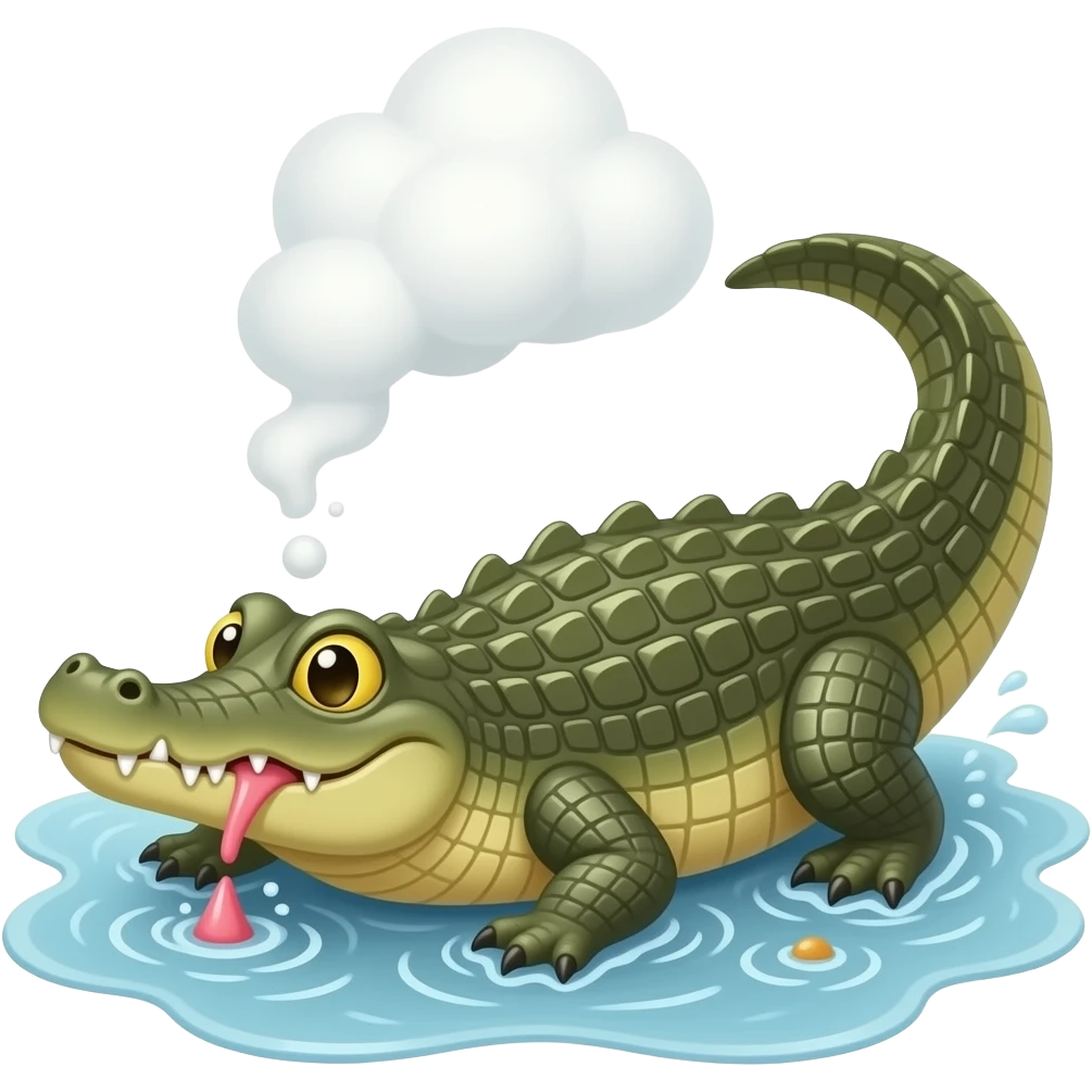 Crocodile pee in the ocean emoji
