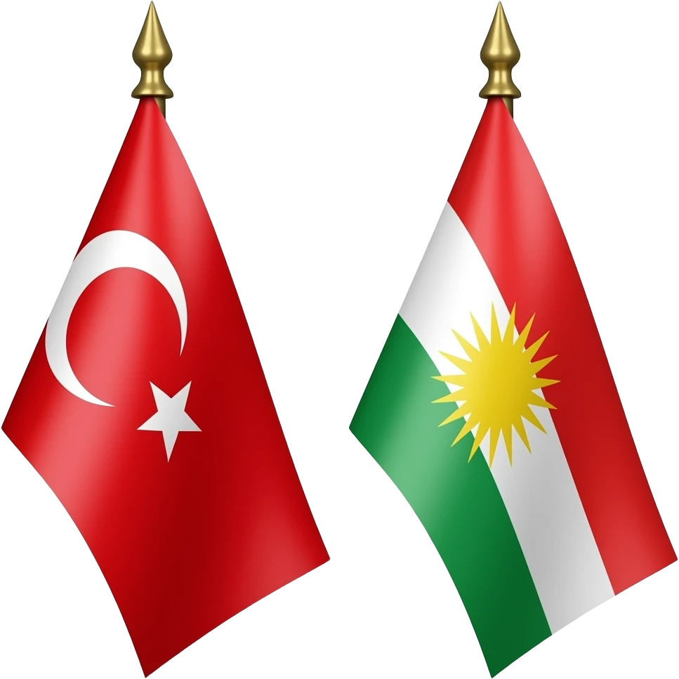 Türkiye bayrağı kürt bayrağı selamlaşma emoji