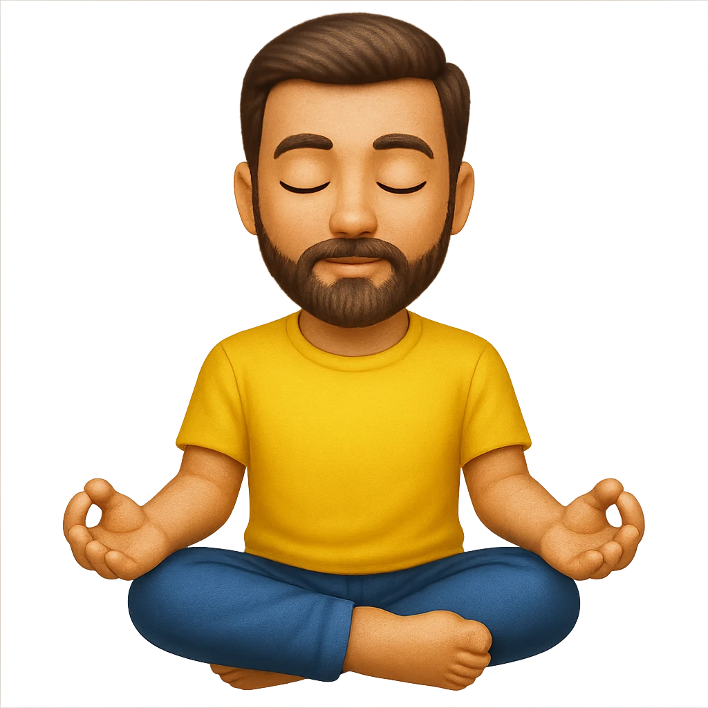 emoji stile iphone di un uomo che medita, iperrealistico 4k emoji