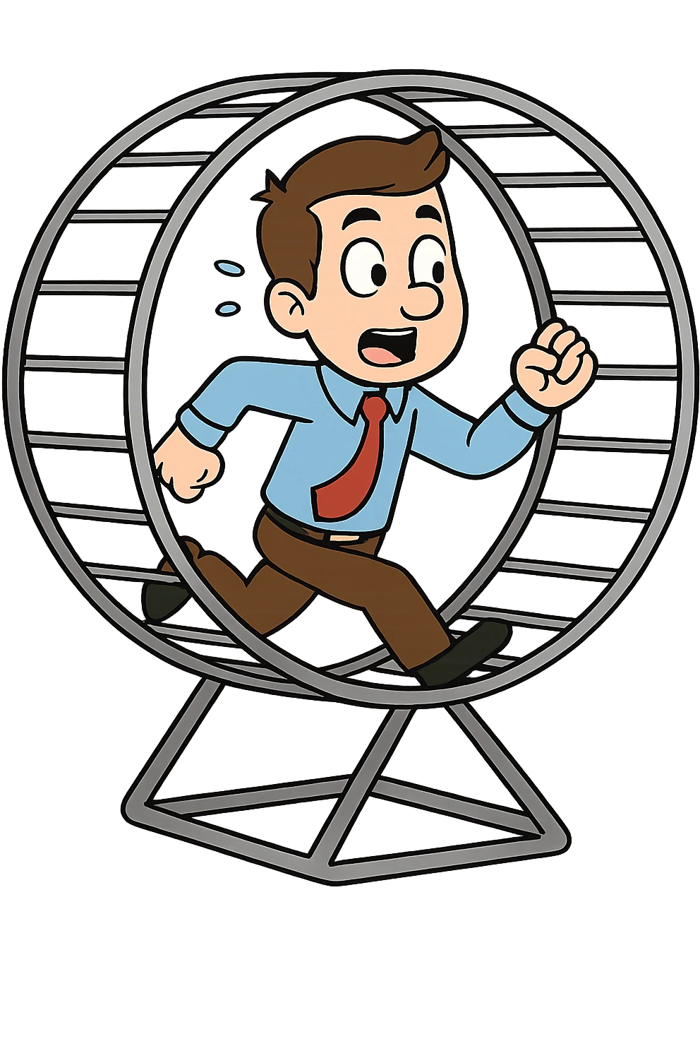 Uomo che corre dentro la ruota del criceto emoji