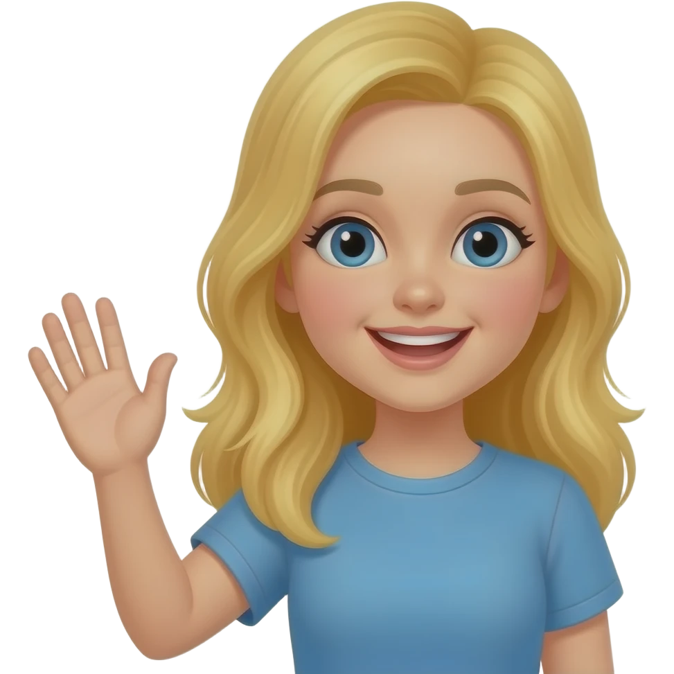 saludo chica rubia emoji