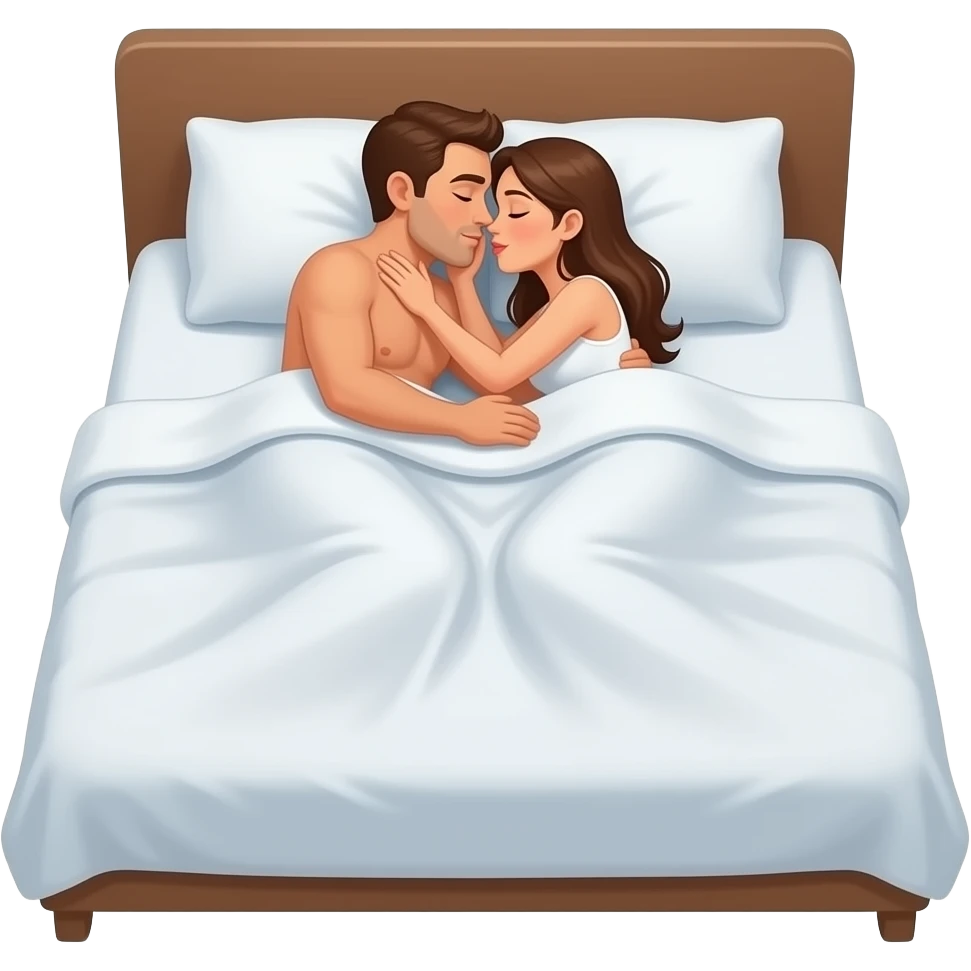 Sexual man and woman man having intercourse in bed emoji