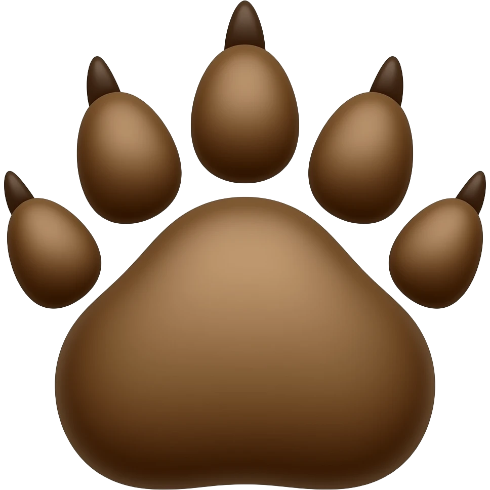 Brown wolf paw emoji
