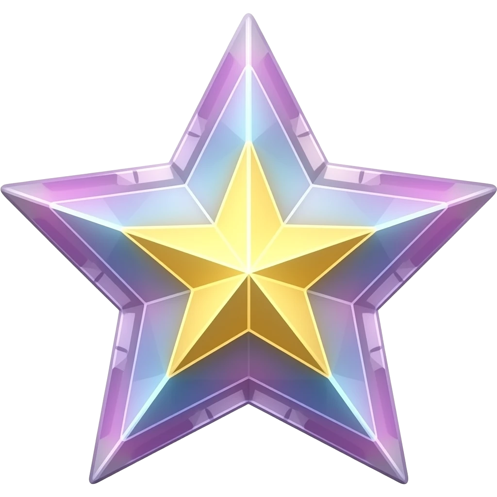 A colourful translucent sparkling star emoji