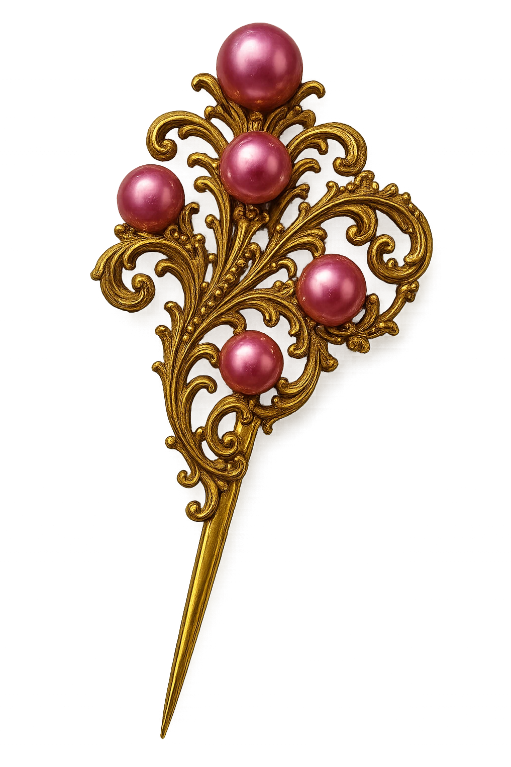 pink pearl hairpin, luxurious and bold emoji