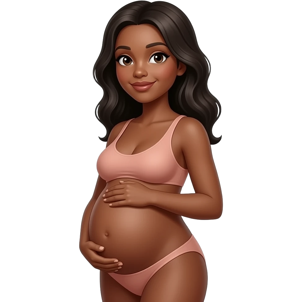 Nude Black woman pregnant.  by whitephallus white phallus. emoji