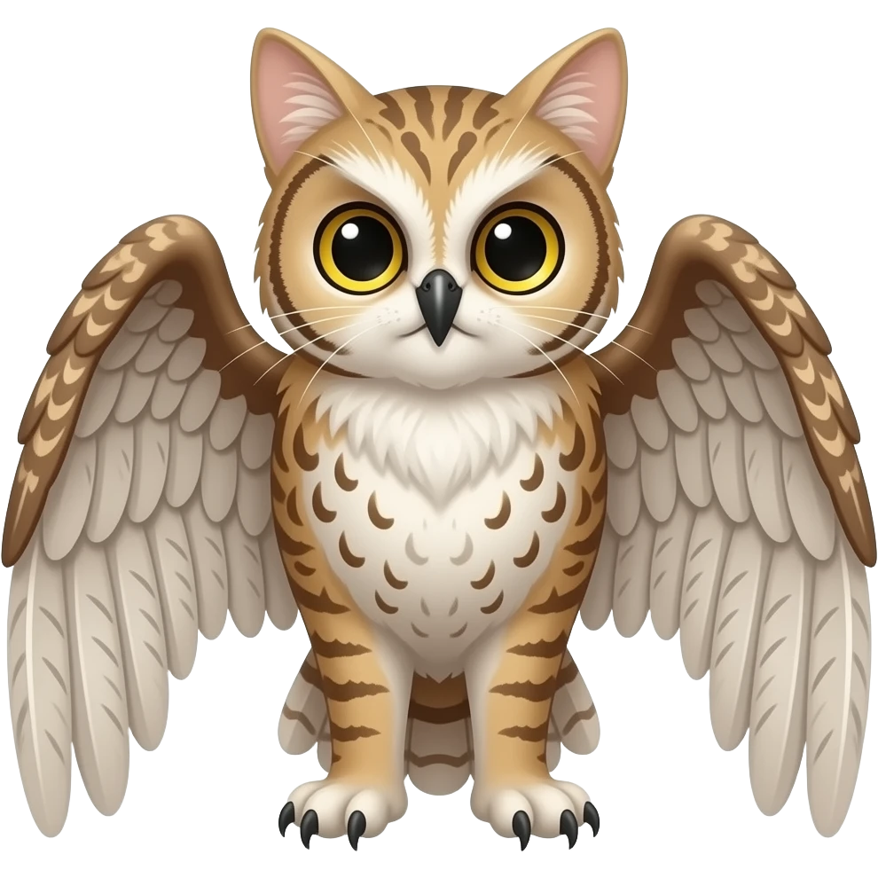 Кот с крыльями и телом совы emoji