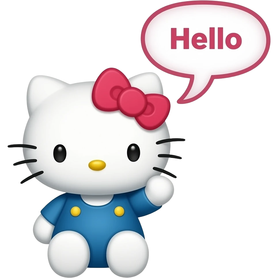 ช่วยทำฮัลโหลคิตตี้ที่บอกว่าสวัสดีได้ไหม emoji