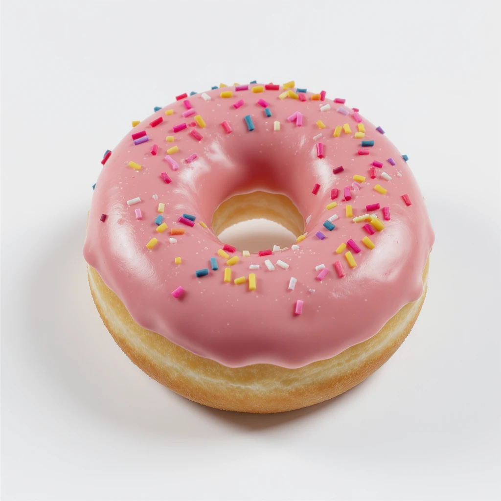 krispy kreme glazed donut, realistic, shiny glaze, soft texture, appetizing, isolated on white background emoji