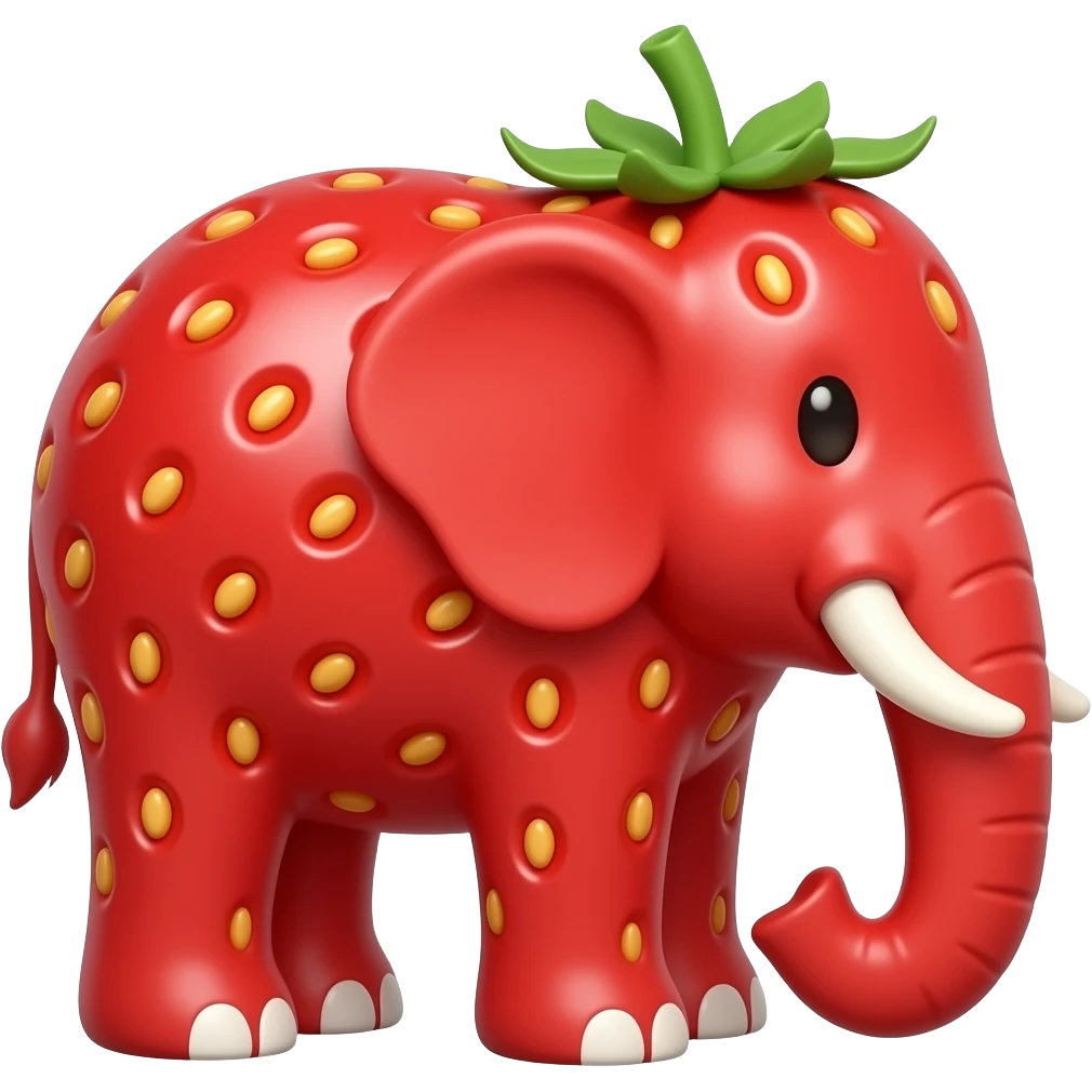 Strawberry elephant emoji