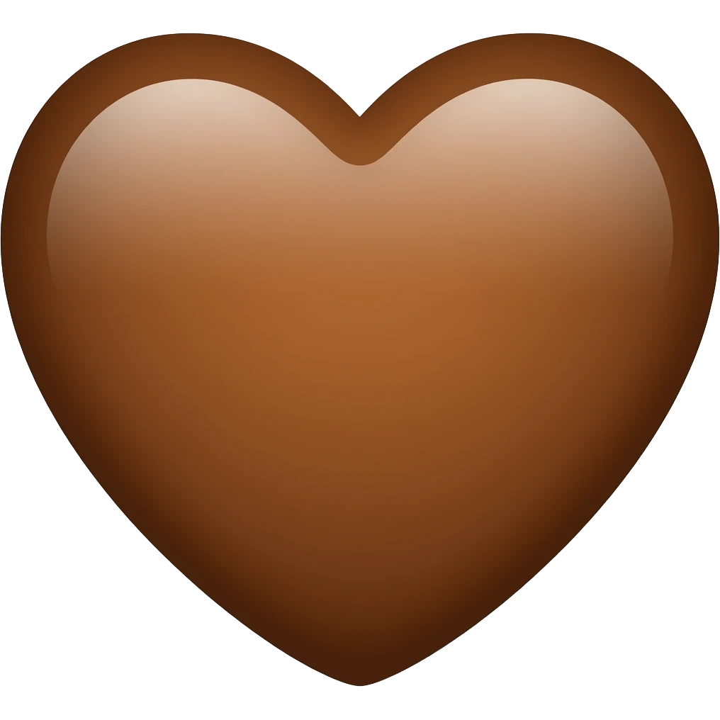 coração marrom emoji