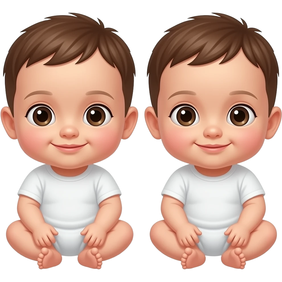twin babies newborns medium brown emoji