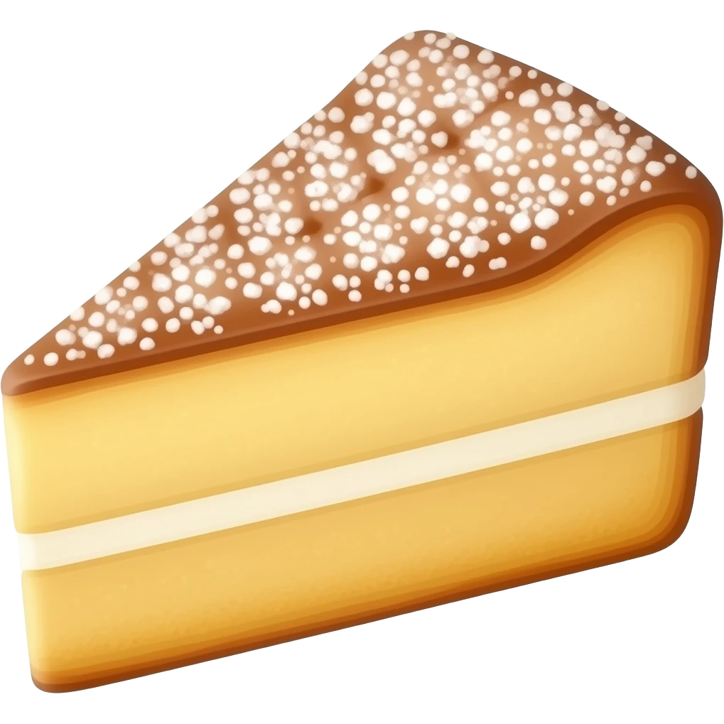 White sprinkled one sliced While cake emoji