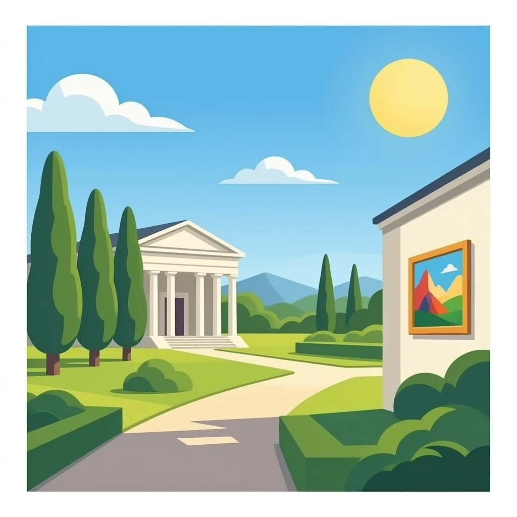 exposición de arte en museo emoji