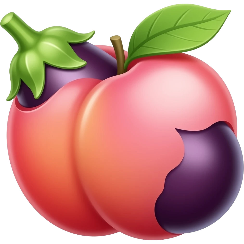 Eggplant fucking peach emoji