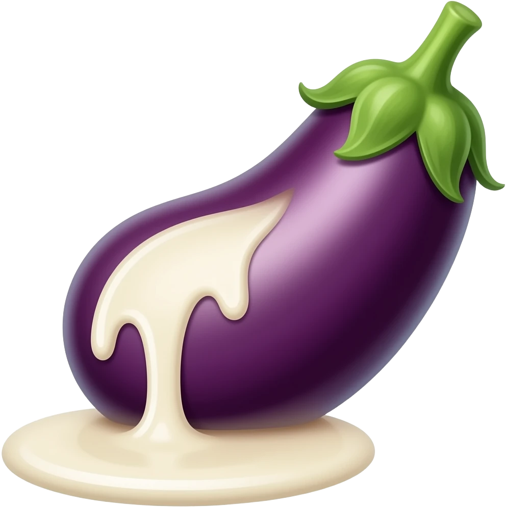 eggplant oozing white substance emoji