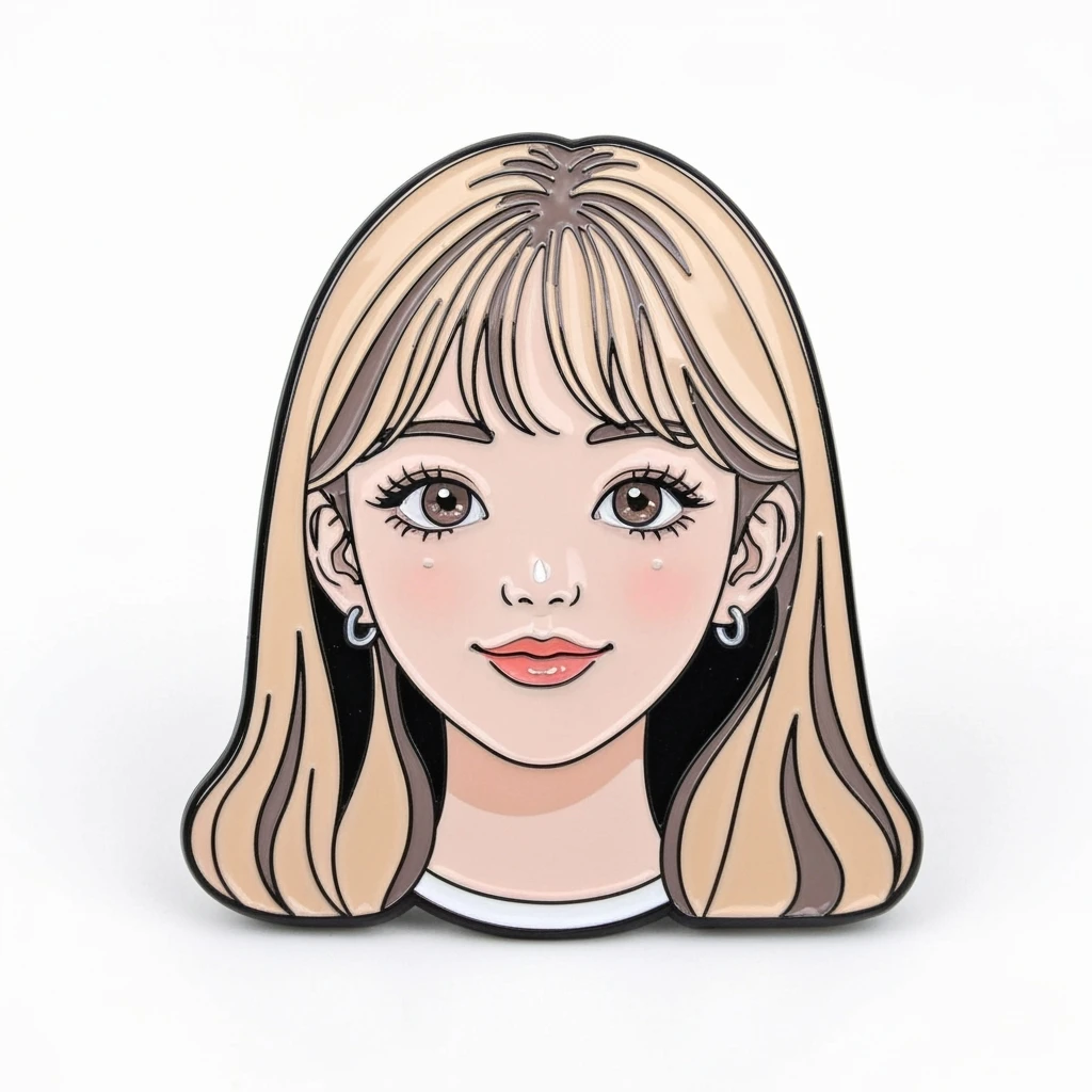 kpop enamel pin, cute, expressive, minimal emoji