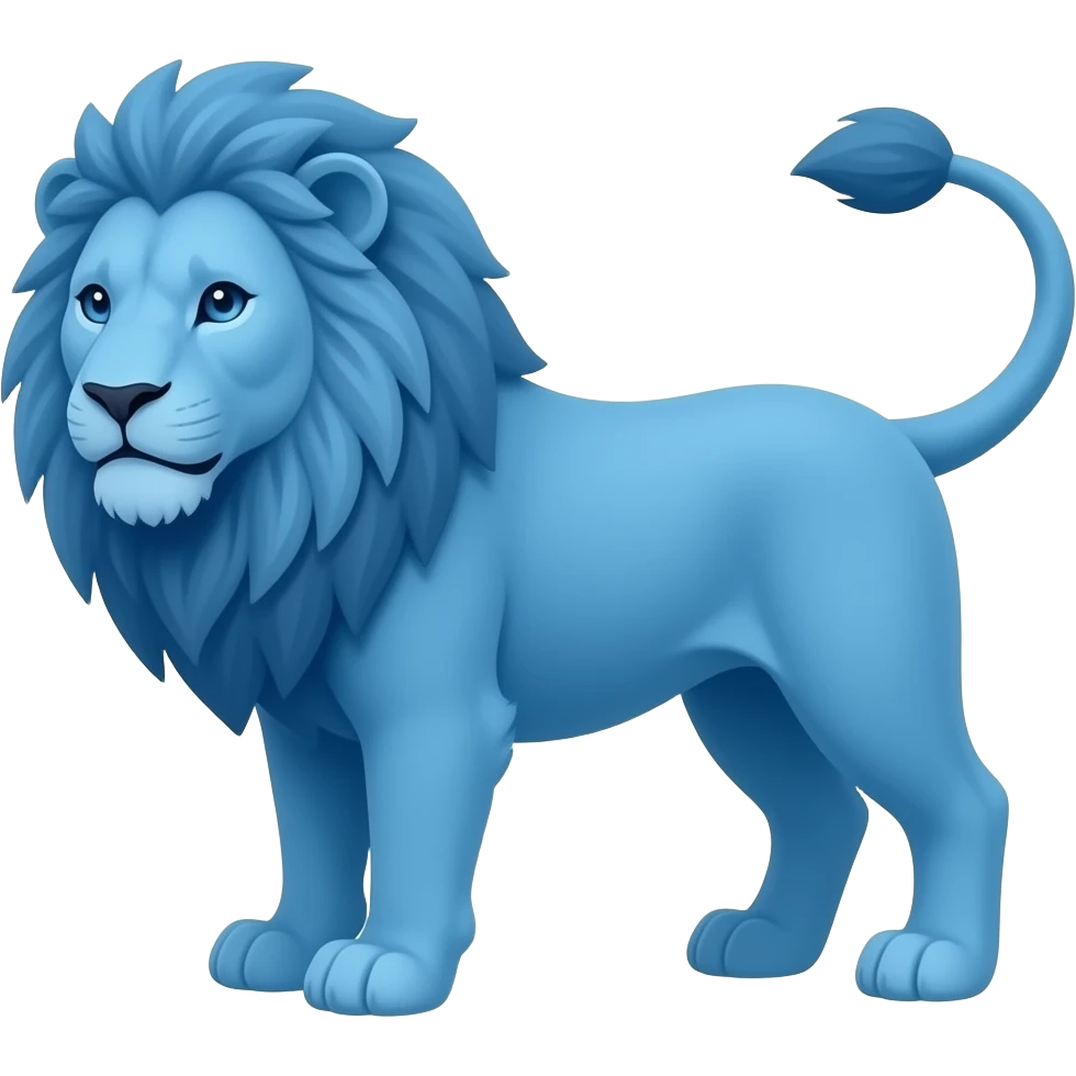 A lion neon blue emoji