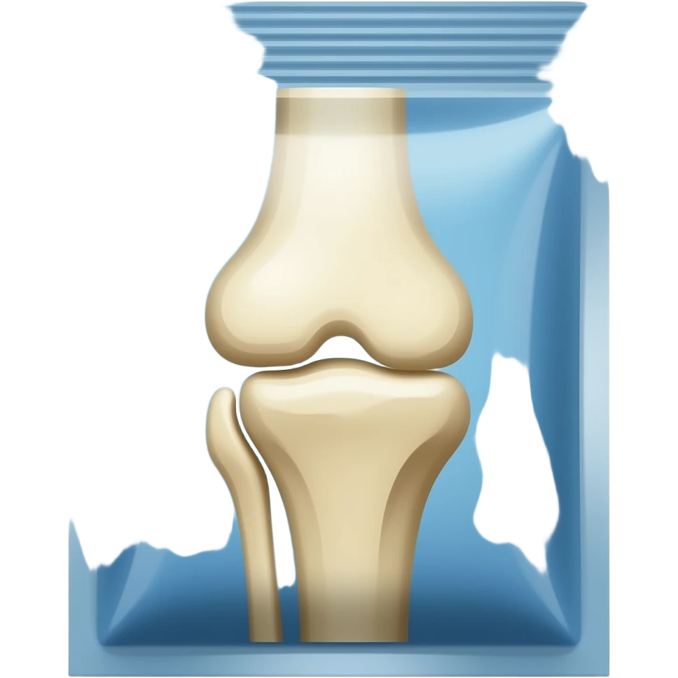 파스 (무릎 관절이 그려져있는 파란색 지퍼백 emoji