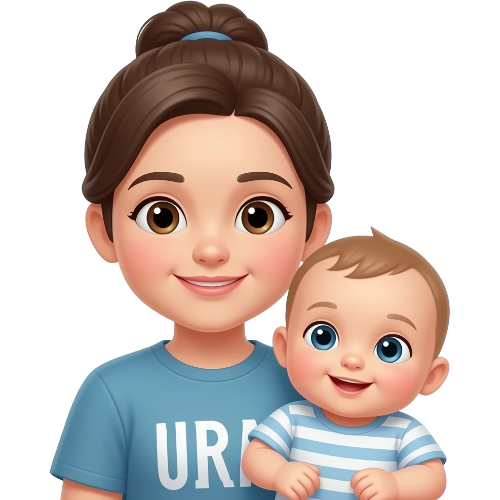 older kid looking after a baby emoji