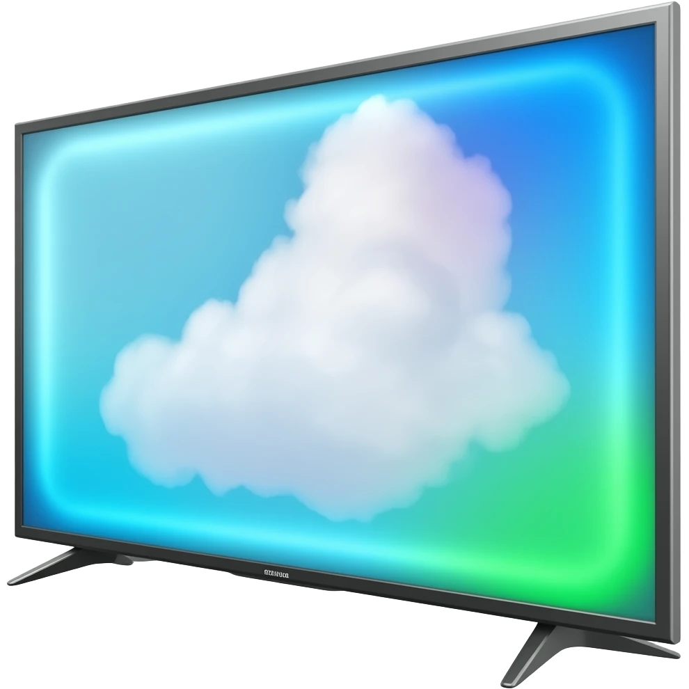 soft blue green led smart tv 23 inch, transparent background inspired by barbie colour pallete emoji