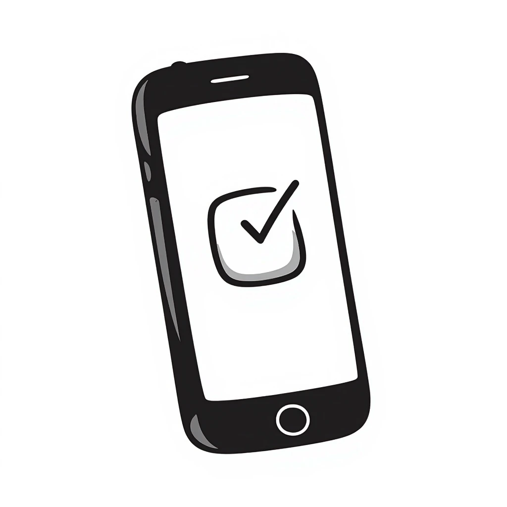 hand drawn doodle style cell phone emoji