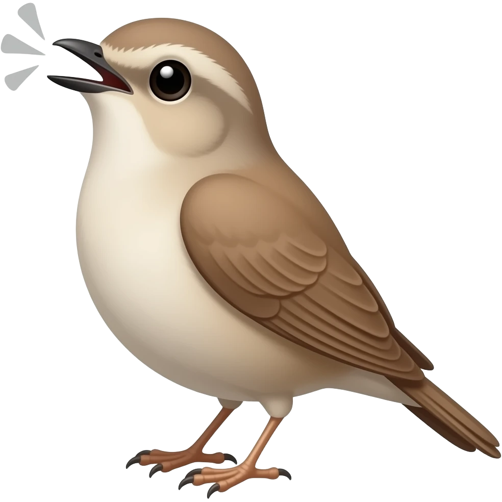 Cartoon Nightingale piping chirp emoji
