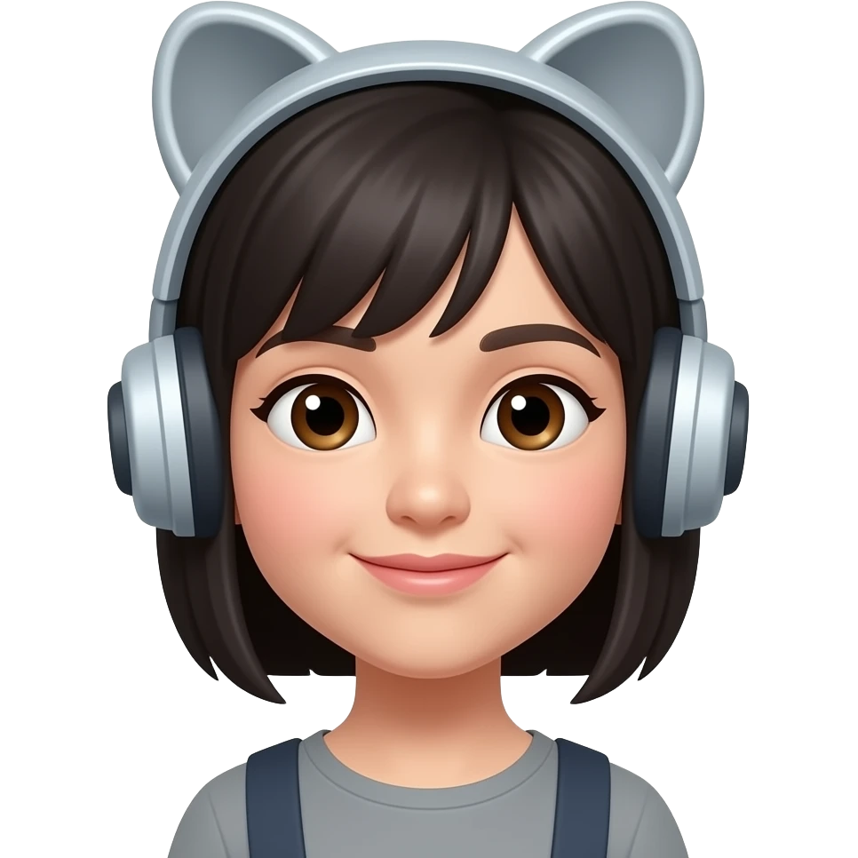 Asian girl with car ears emoji