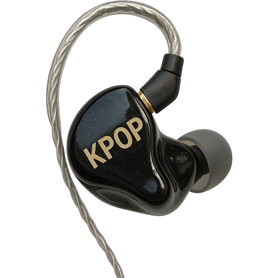 kpop stage earpiece, no background emoji