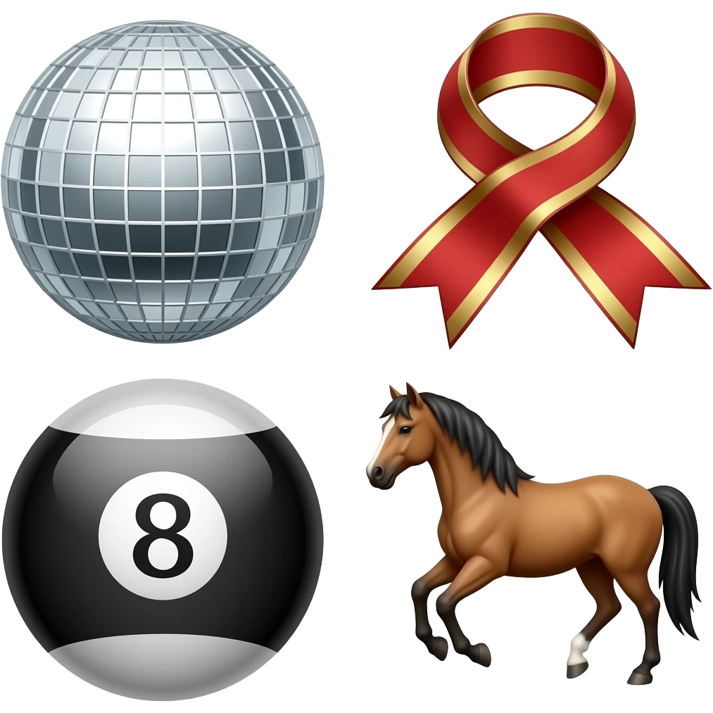✨️🪩🎱🎀🐴 emoji