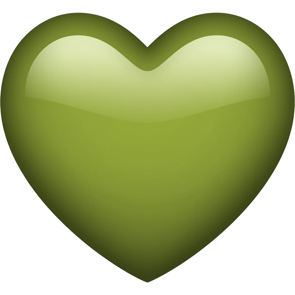 Olive coloure heart emoji emoji