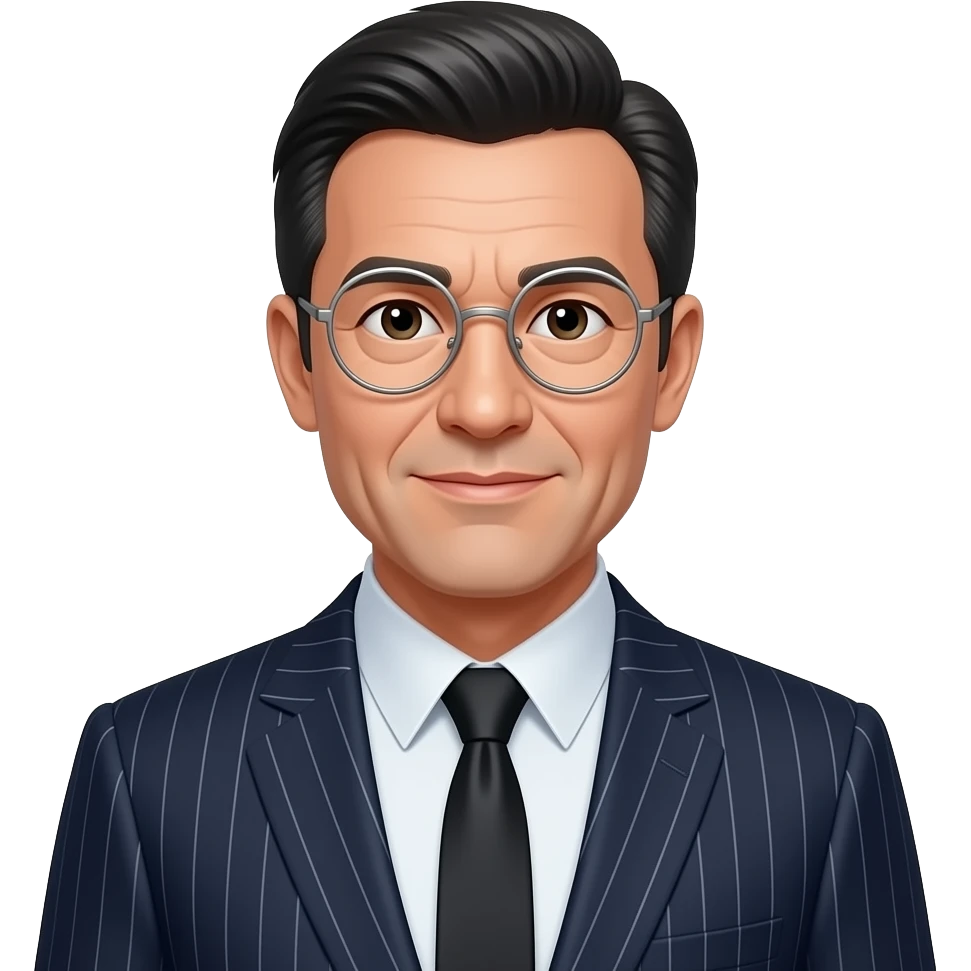 Man, glasses, middle ages, smart, glasses, suit emoji