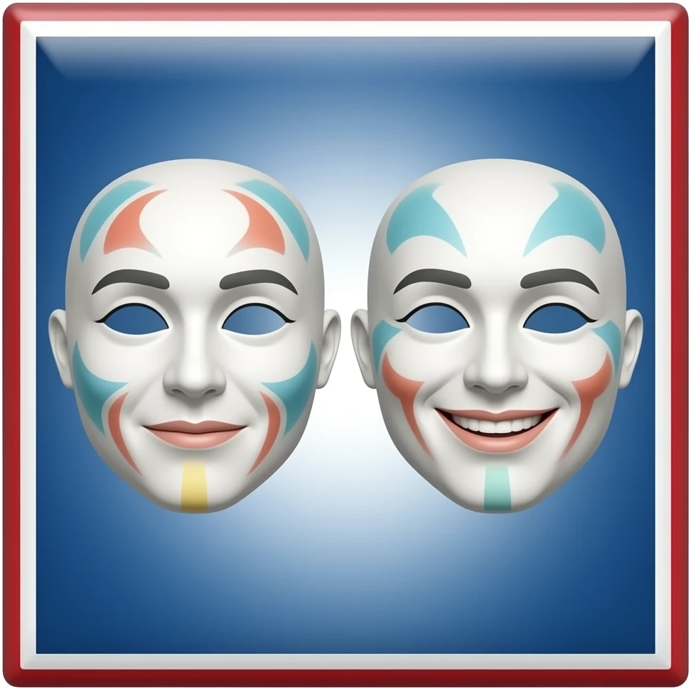 😷emojis.com dos emojis com  letra  com fundo azul em branco central de vermelho com o pessoal emoji