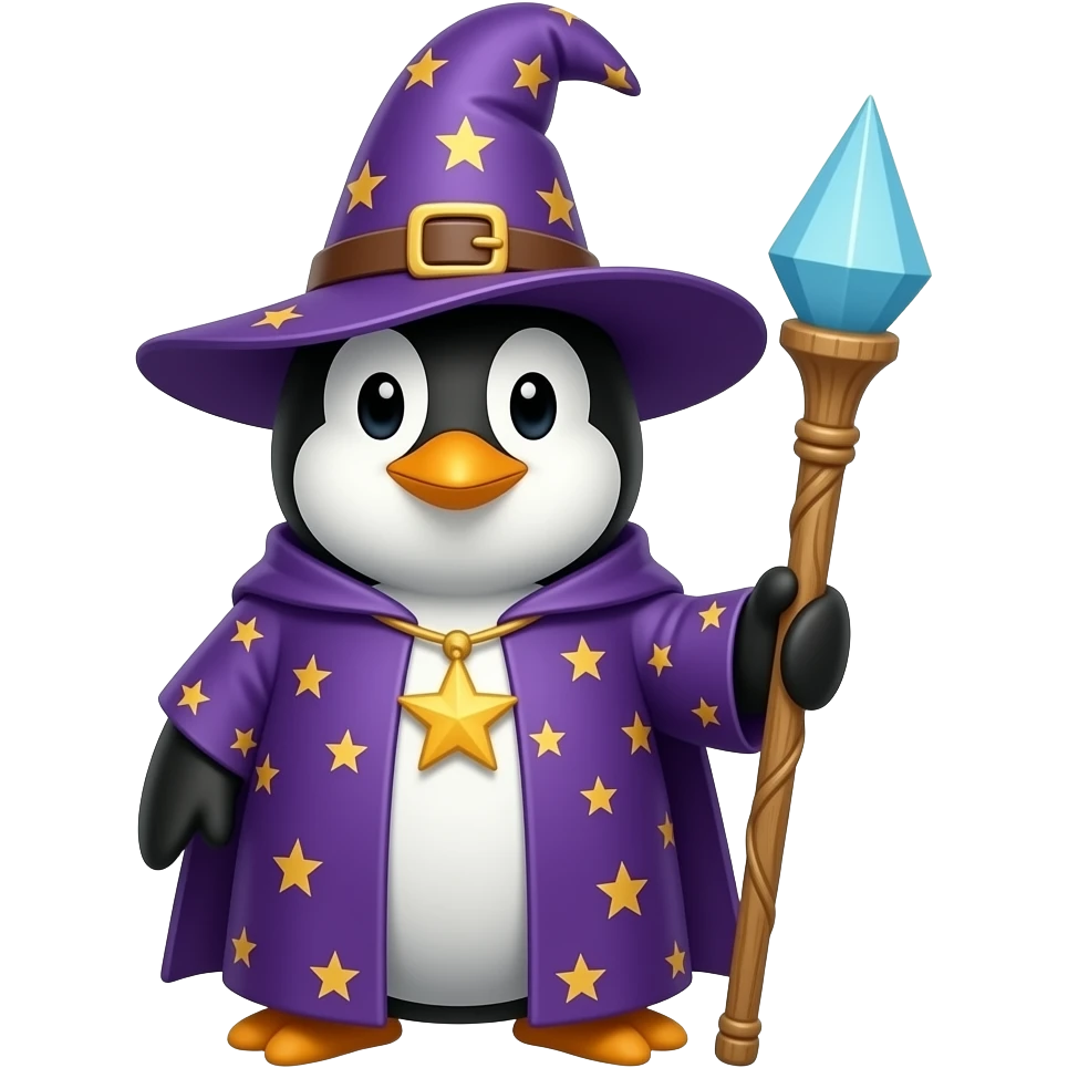 Penguin Wizard emoji