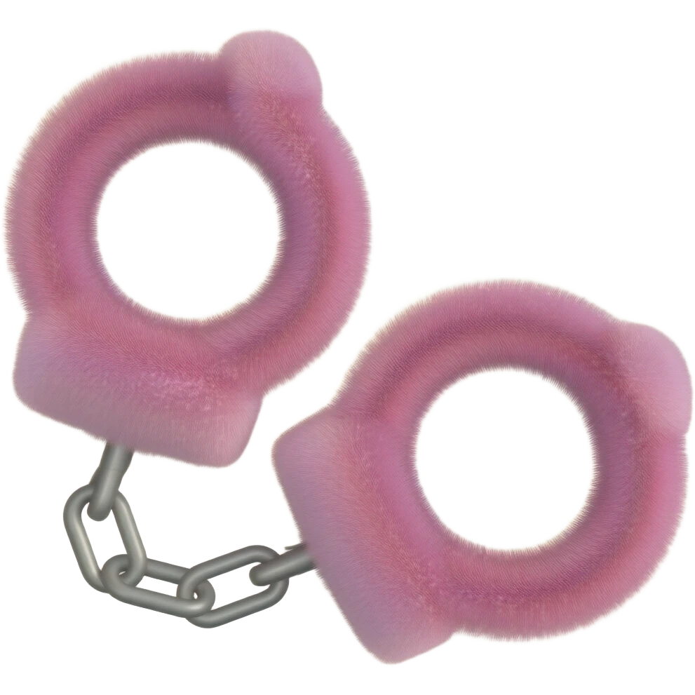 Pink Fuzzy handcuffs emoji